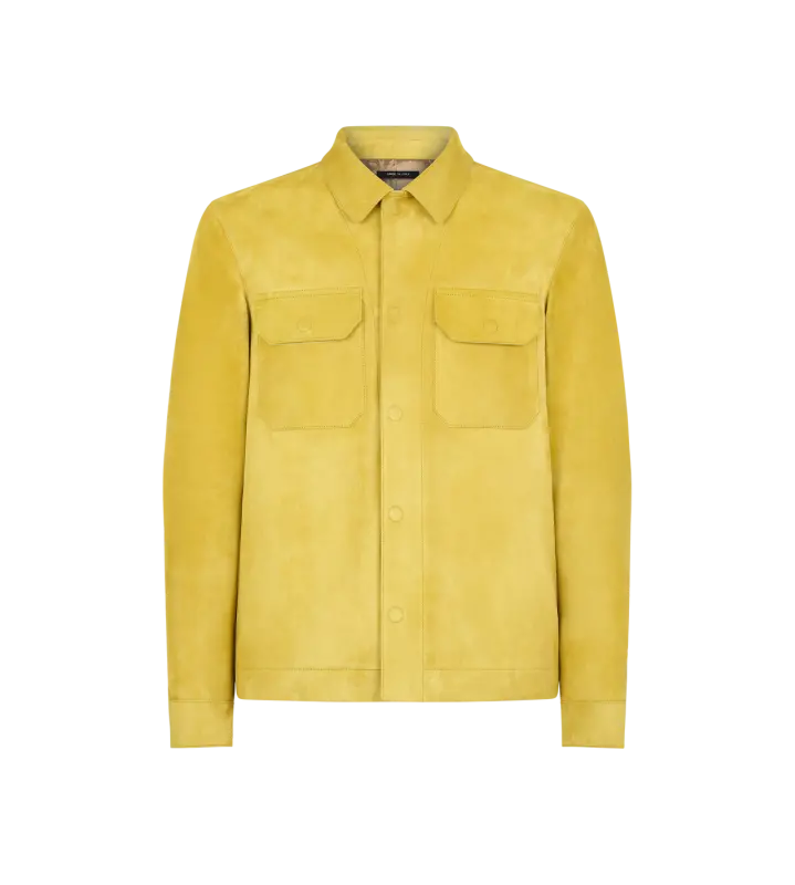 BRUSHED SUEDE OUTERSHIRT MUSTARD online